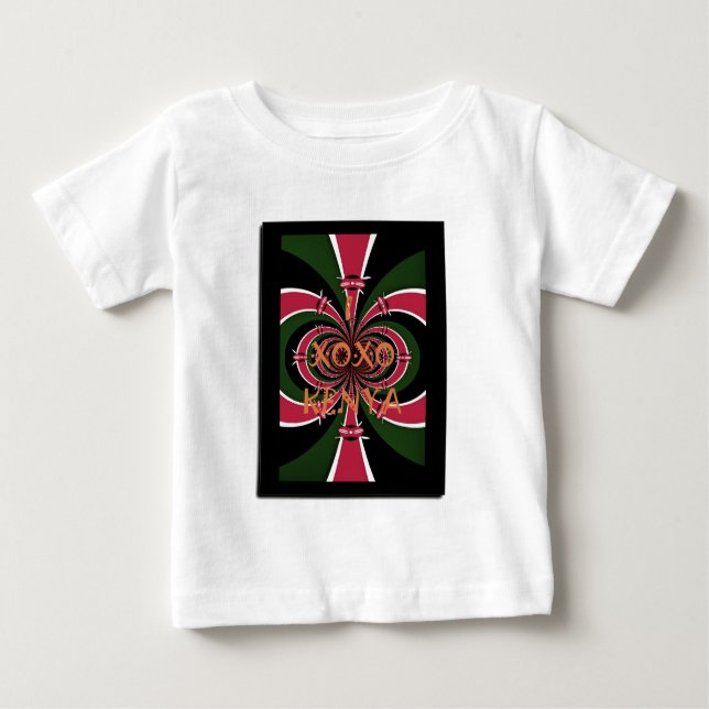 Camiseta De Bebé Regalo de viaje keniano - Diseño de abrazos y beso (Anverso)