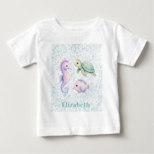 Camiseta De Bebé Regalo para Baby Shower Pastel Bajo El Mar