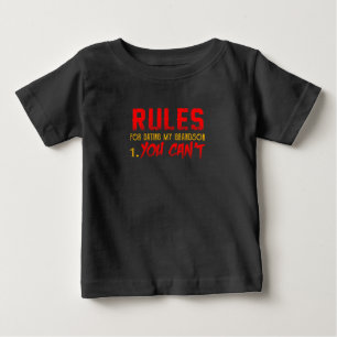 Camiseta De Bebé Regalo para nieto  Regla para salir con mi nieto