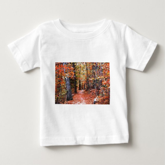 Camiseta De Bebé Regalos de acuarela del sendero del otoño del bosq (Anverso)