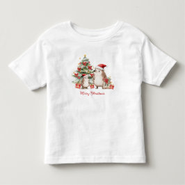 Camiseta De Bebé Regalos de árbol de Navidad de erizo para niños