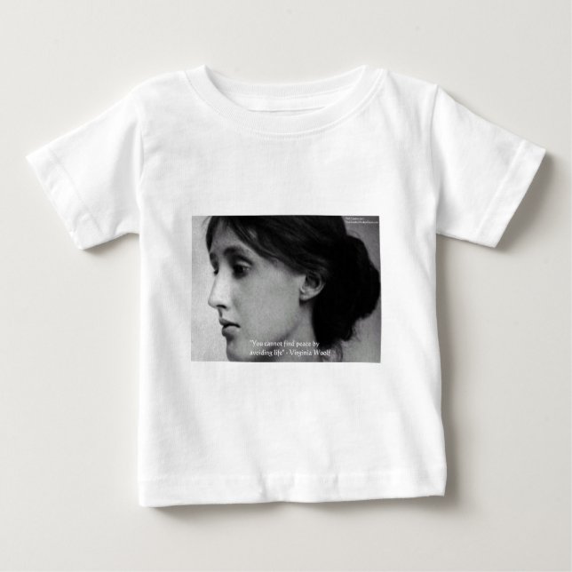 Camiseta De Bebé Regalos de citas de sabiduría de Virginia Woolf "E (Anverso)