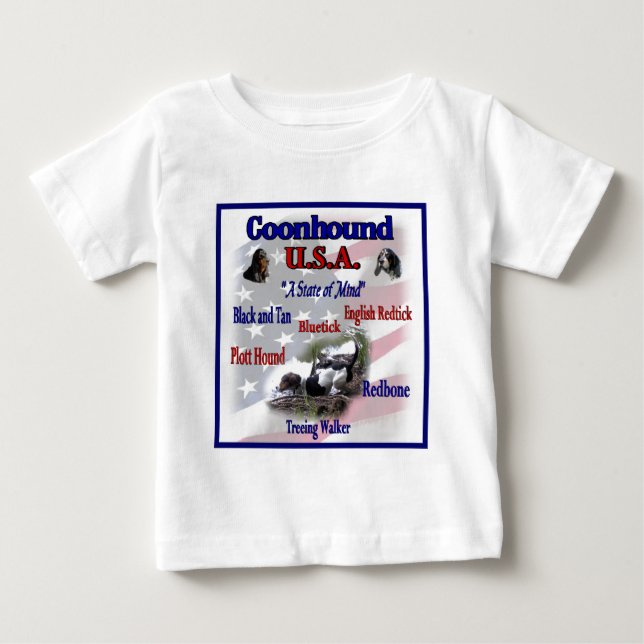 Camiseta De Bebé Regalos de Coonhound USA (Anverso)