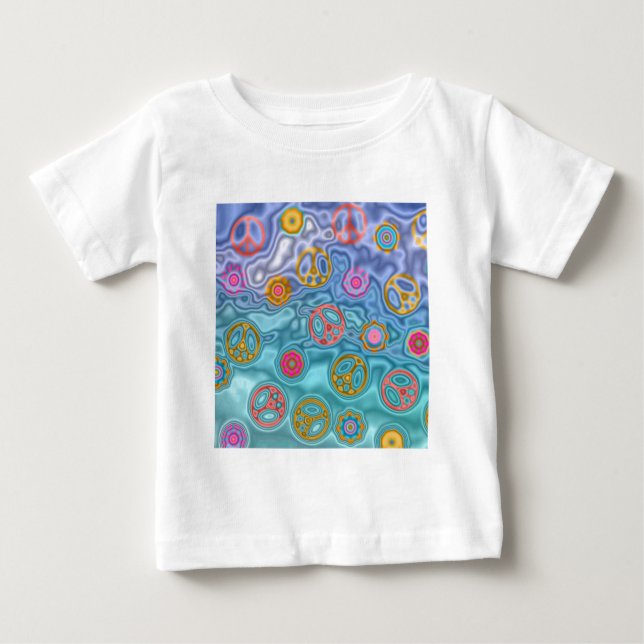 Camiseta De Bebé Regalos de ropa de olas del océano pacíficas retro (Anverso)