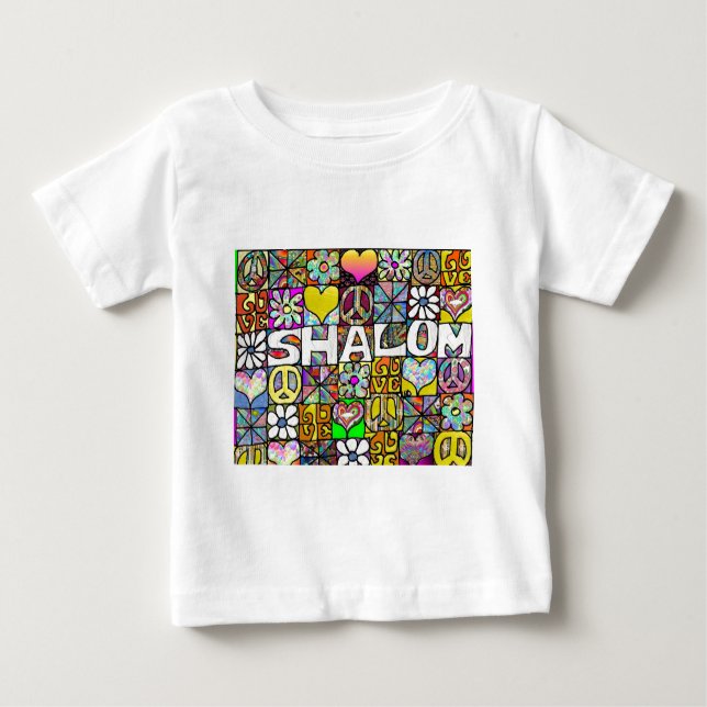 Camiseta De Bebé Regalos de ropa de shalom LOVE psicodélicos de los (Anverso)