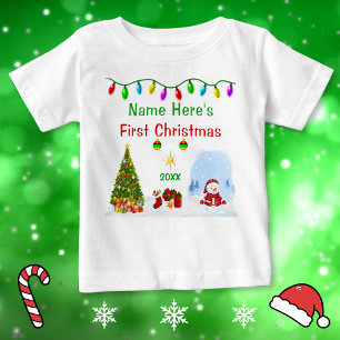 Camiseta De Bebé Regalos personalizados para la primera Navidad del