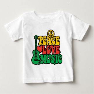 Camiseta De Bebé Reggae Peace Love Music