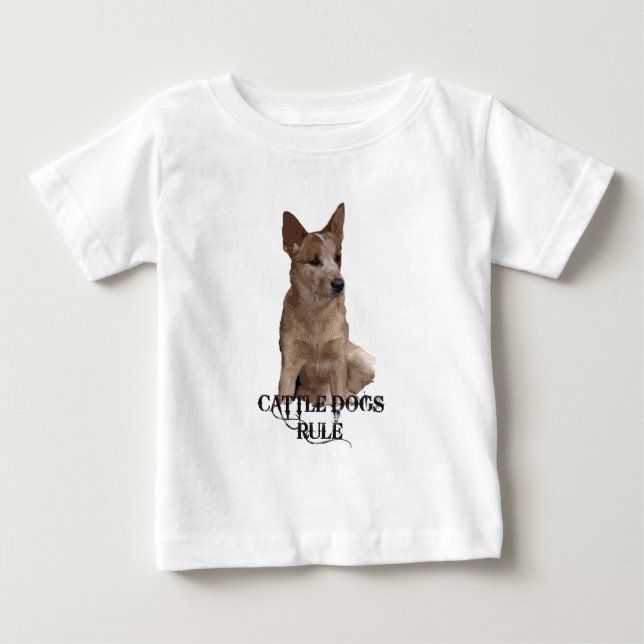 Camiseta De Bebé Regla de perros de ganado vacuno (Anverso)