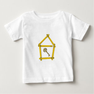 Camiseta De Bebé regla de plegamiento, forma de la casa y llave