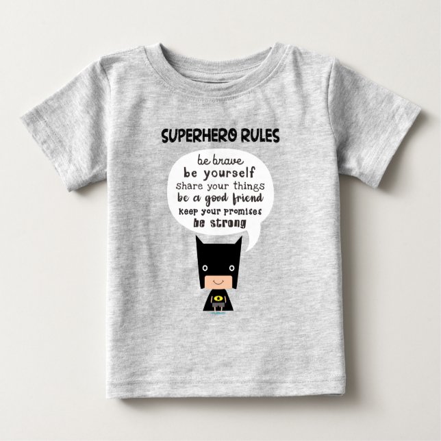 Camiseta De Bebé Reglas de superhéroe (Anverso)