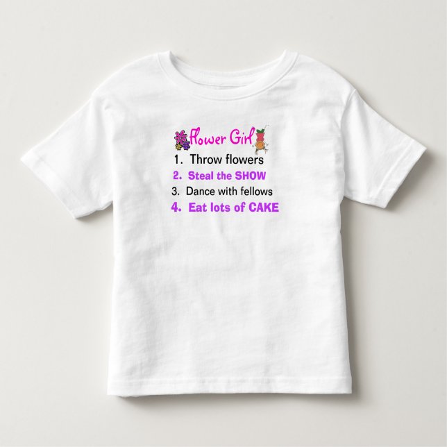 Camiseta De Bebé Reglas de una niña pequeña camisón de flores (Anverso)