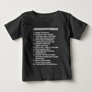 Camiseta De Bebé Reglas para salir con mi hijo