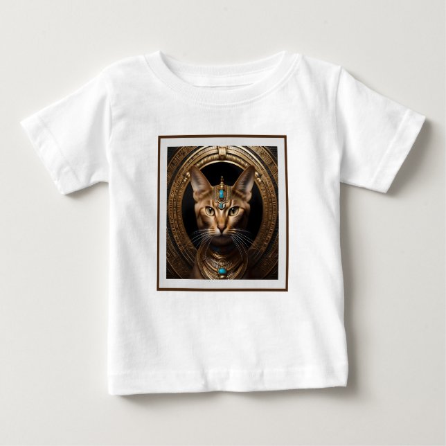 Camiseta De Bebé Reina del Nilo: Cleopatra el gato en la cabeza (Anverso)