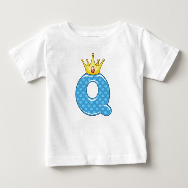 Camiseta De Bebé Reina - Q Alfabeto con corona (Anverso)