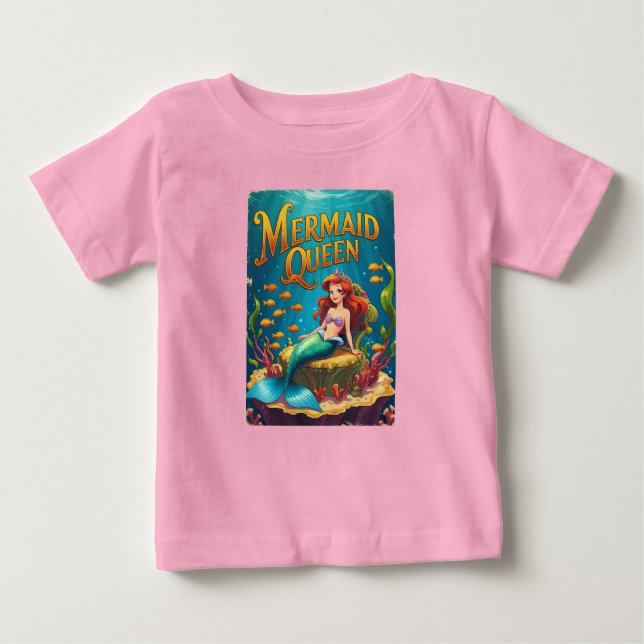 Camiseta De Bebé Reina sirvienta bebé niña adorable princesa oceáni (Anverso)