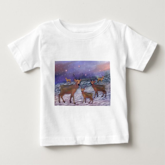 Camiseta De Bebé Reindee Snowfall Toddler Hoodie (Anverso)