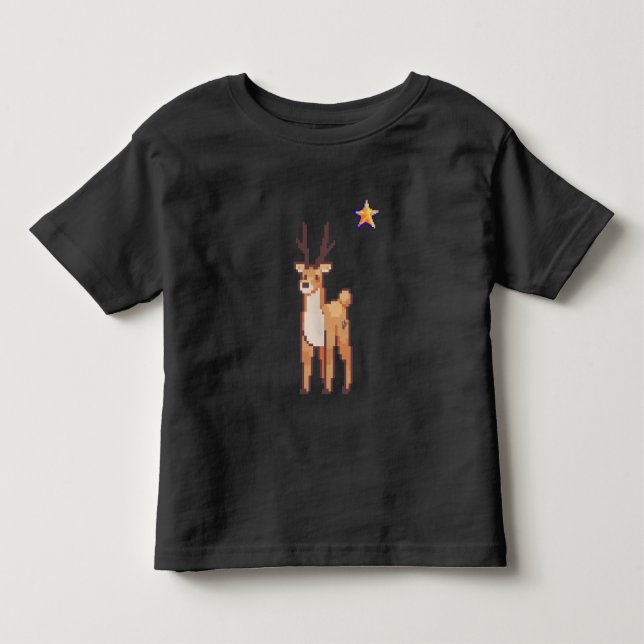 Camiseta De Bebé Reindeer, pixelart, pixel art (Anverso)