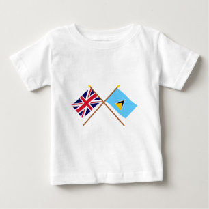 Camiseta De Bebé Reino Unido y banderas cruzadas St Lucia
