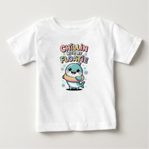Camiseta De Bebé Relajándome con mi flotador Tiburón