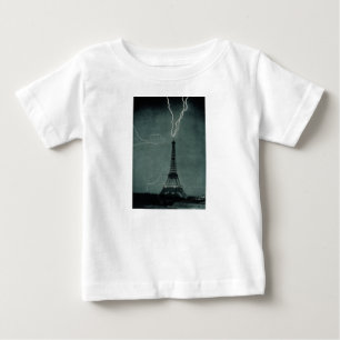Camiseta De Bebé Relámpago que impacta la Torre Eiffel