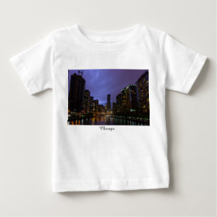 Camiseta De Bebé Relámpago sobre el río Chicago