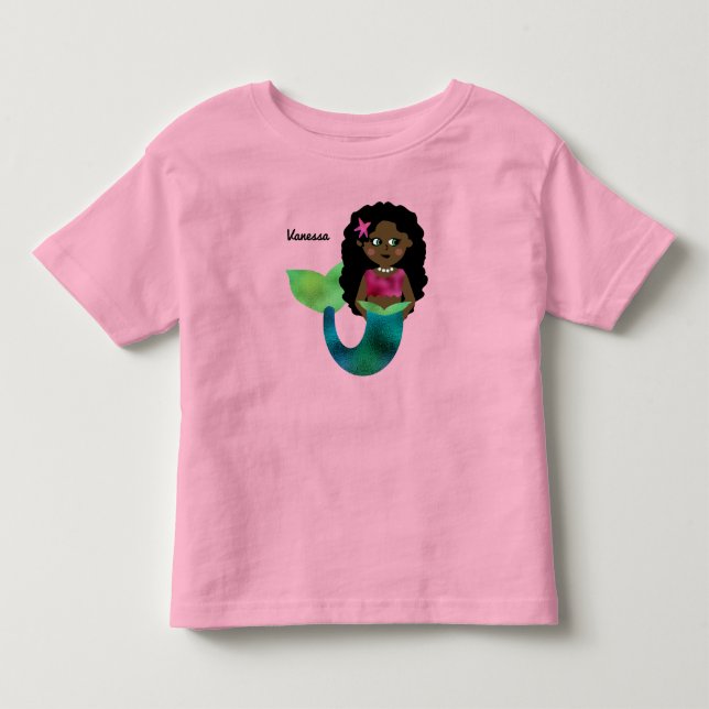 Camiseta De Bebé Relieve metalizado de imitación de sirenas afroame (Anverso)