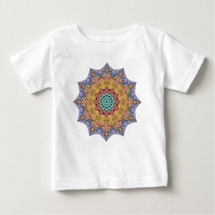 Camiseta De Bebé Reloj de mano pintado Mandala Cara 1