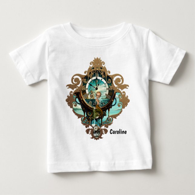 Camiseta De Bebé Reloj de mar steampunk fantástico (Anverso)