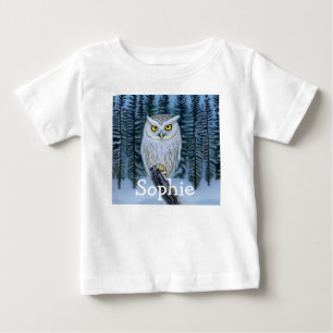 Camiseta De Bebé Reloj silencioso - Lechuza gris de los bosques de 