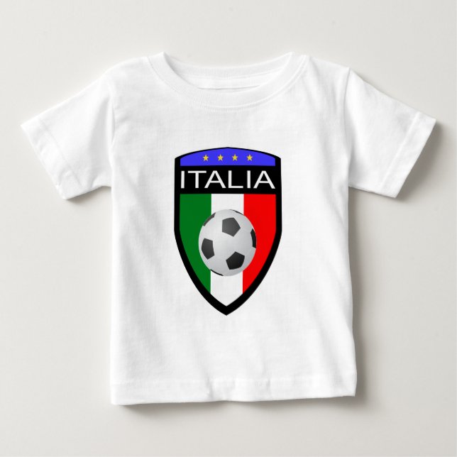 Camiseta De Bebé Remiendo de la bandera de Italia/de Italia - con (Anverso)