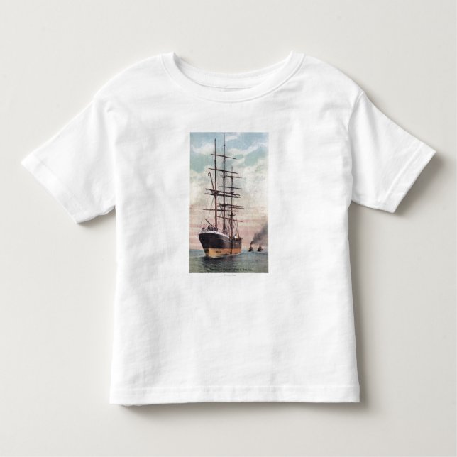 Camiseta De Bebé Remolcadores que remolcan una nave al mar (Anverso)