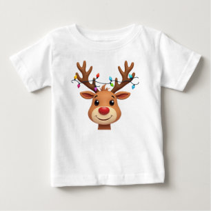 Camiseta De Bebé Reno con luces Navidades
