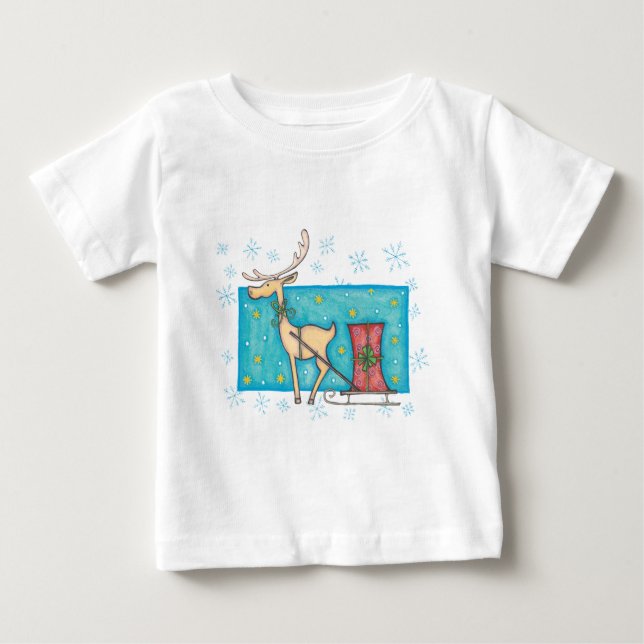 Camiseta De Bebé Reno con paquete (Anverso)