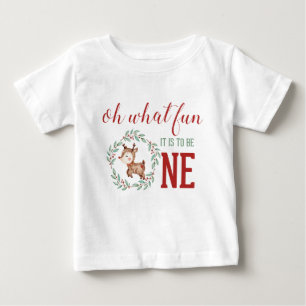 Camiseta De Bebé Reno de Navidad cumpleaños 1