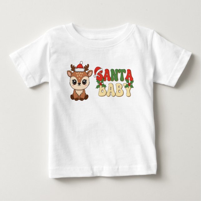 Camiseta De Bebé Reno de Santa Bebé (Anverso)