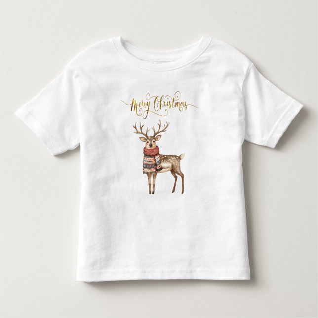Camiseta De Bebé Reno festivo en una dulce Feliz Navidad (Anverso)