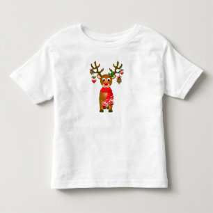 Camiseta De Bebé Reno lindo con adornos navideños