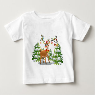 Camiseta De Bebé Reno lindo en la nieve