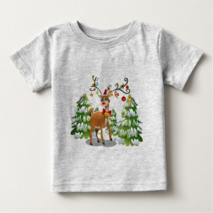 Camiseta De Bebé Reno lindo en la nieve