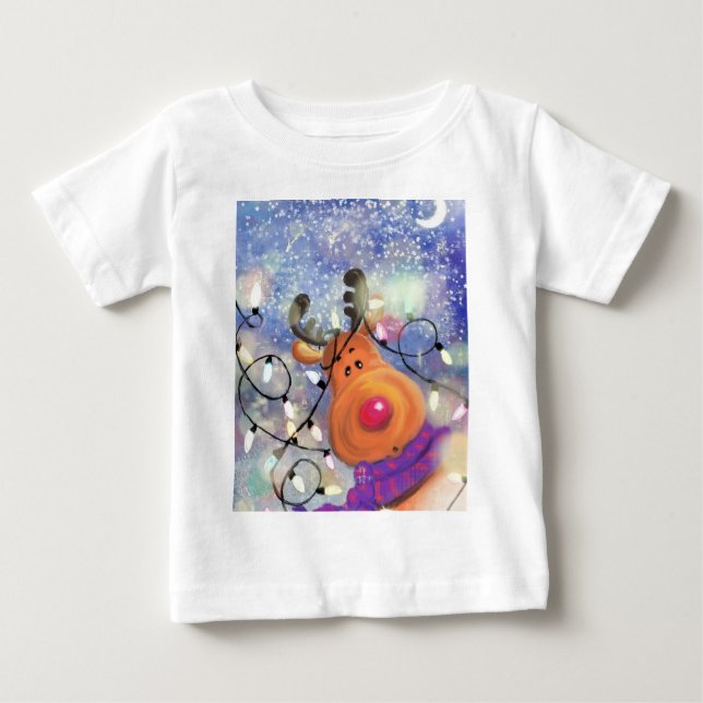 Camiseta de bebé reno para navidades (Anverso)