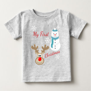 Camiseta De Bebé Reno Rudolph, navidad del bebé del muñeco de nie
