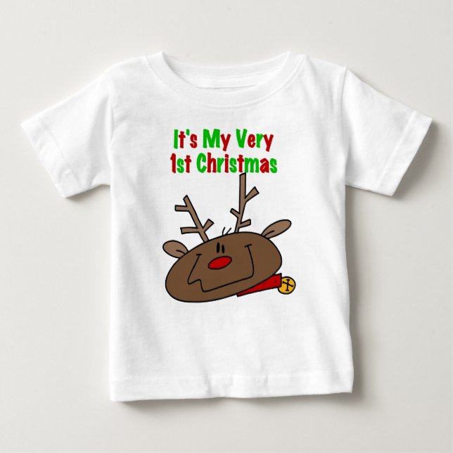 Camiseta De Bebé Renos Muy primeros Navidades (Anverso)
