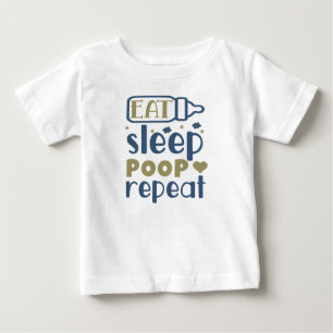 Camiseta De Bebé Repetición De Caca De Dormitorio Comida - Diverti