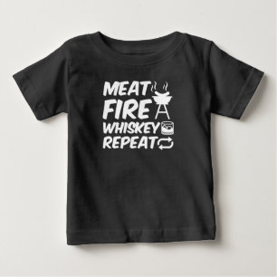 Camiseta De Bebé Repetición de Whiskey de Fuego de Carne Cera de