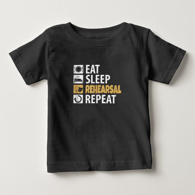 Camiseta De Bebé Repetición del ensayo de sueño de consumo - Citas  (Anverso)