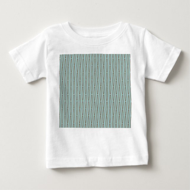 Camiseta De Bebé Repetición geométrica de azul pálido (Anverso)