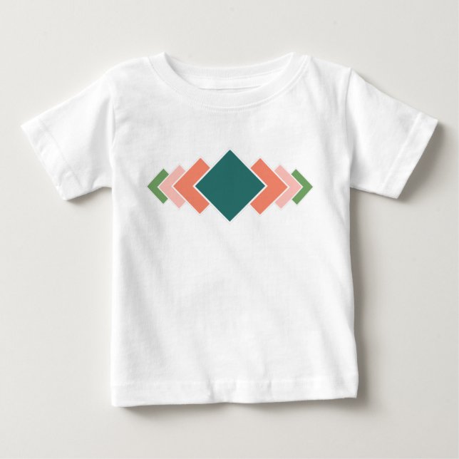 Camiseta De Bebé Repetir Diamantes  (Anverso)