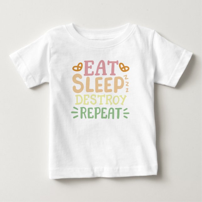 Camiseta De Bebé Repetir el fin de sueño (Anverso)