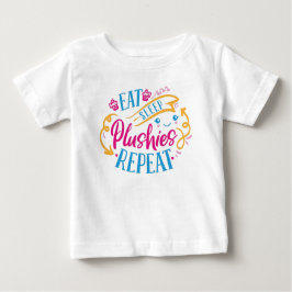 Camiseta De Bebé Repetir las plushías de sueño | Divertido colorido