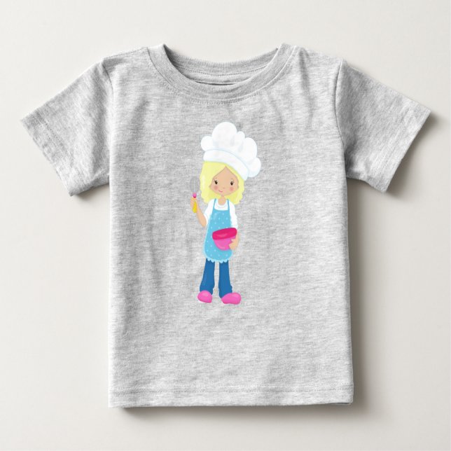 Camiseta De Bebé Repostería, Panadero, Pastelero, Chica Linda, Cabe (Anverso)